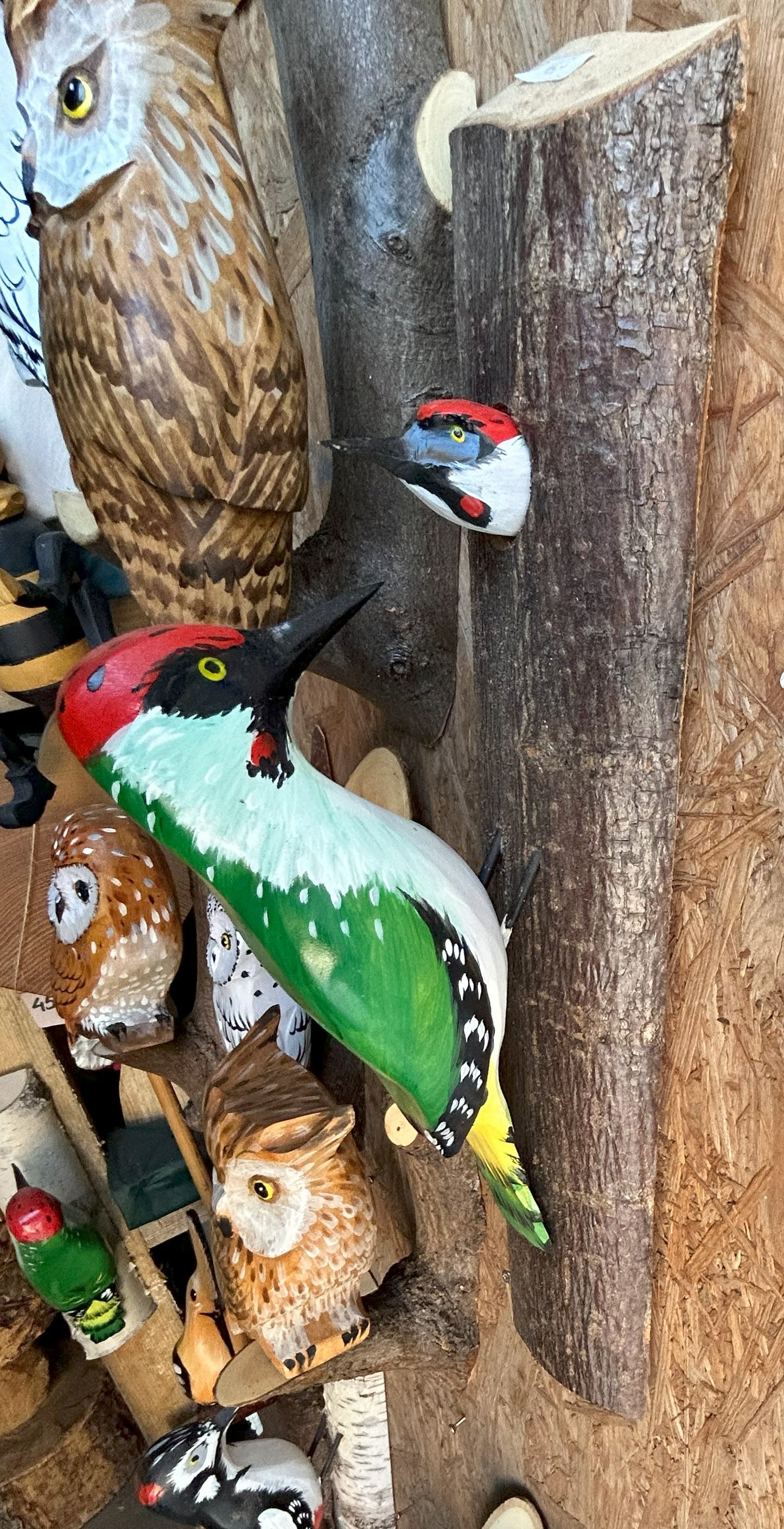 Holzvogel, Vogel, Schnitzerei, ca. 40-50 cm, Specht, Grünspecht