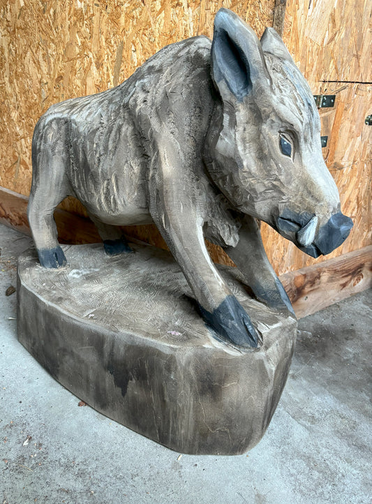 Skulptur, Schnitzerei, Wildschwein, Holzdeko, ca 60 cm